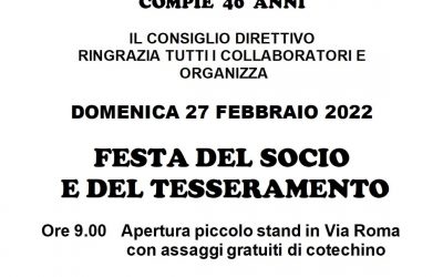 FESTA DEL SOCIO E DEL TESSERAMENTO a Valli del Pasubio