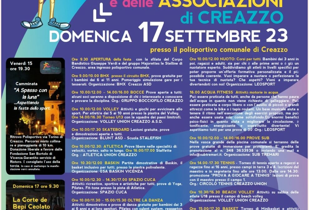 Festa dello sport e delle associazioni a Creazzo