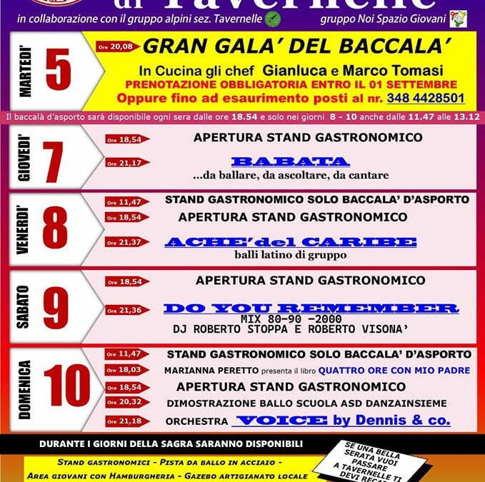 56^ Sagra del Baccalà a Tavernelle